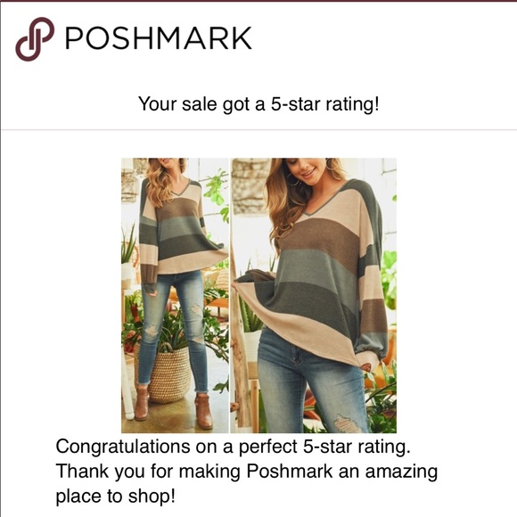 RIBBED STRIPES V-NECK PUFF SLEEVES TOP - Picture 8 of 8